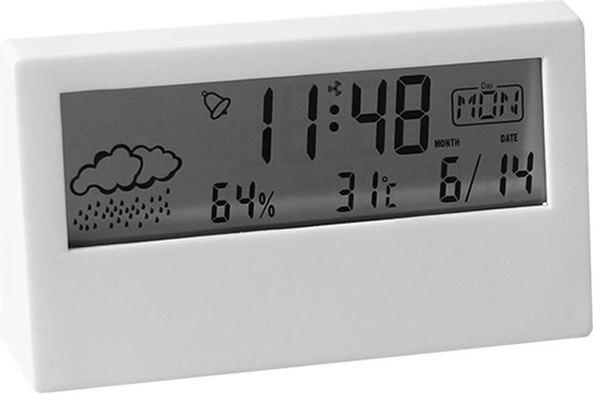 Andriez Weerstation Alarm Thermometer Binnen Digitaal Hygrometer Luchtvochtigheidsmeter YQ618E
