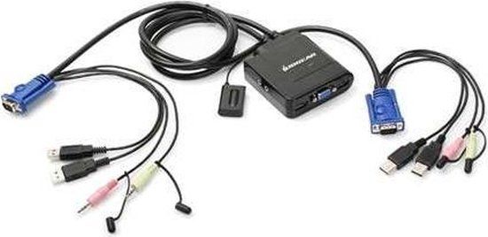 IOGEAR GCS72U Toetsenbord-Video-Muis (KVM) Kabel Zwart 0,91 m