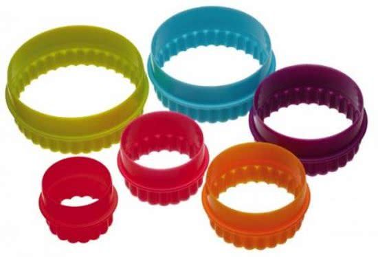 Colour Works Set van 6 uitstekers - dubbelzijdig cirkel/rond