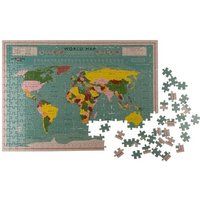 Puzzel Wereldkaart 300 Stukken Puzzel kaart van de aarde landen zwart