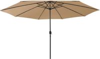 vidaXL Parasol met LED-verlichting 400 cm taupe