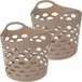5Five Panier à linge/panier de rangement flexible - 2x - rond - beige - 28 litres - D40.5 x H38 cm