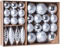 Home & Styling Kerstballen - 31 stuks - zilver - kunststof - mix