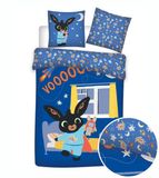 Bing Housse de couette 140 x 200 cm - Coton - Bleu - Une personne