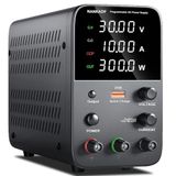 DC-voeding (0-30V, 0-10A) instelbaar, schakelvoedingen, mini hoge precisie 4-cijferige weergave met USB snellaadinterface, variabele labtafelvoeding, uitgangsknop/encoderknop