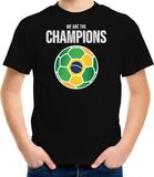 Bellatio Decorations Shoppartners Bv Brazilie WK supporter t-shirt - we are the champions met Braziliaanse voetbal - zwart - kinderen - kleding / shirt 134/140