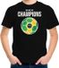 Bellatio Decorations Shoppartners Bv Brazilie WK supporter t-shirt - we are the champions met Braziliaanse voetbal - zwart - kinderen - kleding / shirt 134/140