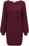 JDY JDYWHITNEY MEGAN L/S BOAT DRESS KNT NOOS Dames Mini jurk Cabernet XS