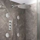 Hudson Reed Mitigeur de douche thermostatique 3 voies avec pomme de douche murale, douchette et douches latérales Moderne - Chrome