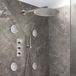 Hudson Reed Mitigeur de douche thermostatique 3 voies avec pomme de douche murale, douchette et douches latérales Moderne - Chrome