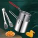 OEM Wan GmbH Mini Friteuse - Kleine Frituurpan - 1L - RVS - Zilver/Rood