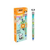 BIC Vibbies Uitwisbare Gel Pennen, met Kawaii Dierenvormige Doppen - Blauwe Inkt, Verpakking van 6