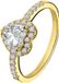 Lucardi Dames Zilveren goldplated ring hart met zirkonia - Ring - 925 Zilver - Goudkleurig - 19 / 60 mm