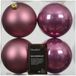 Decoris Boule de Noël plastique d10 cm rose 4 pc