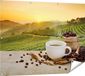 Gards Poster de café sur fond de plantation6 - 120x90 cm - Toile de jardin - Décoration de jardin - Décoration murale extérieure - Peinture de jardin