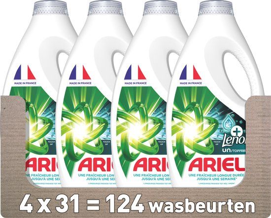 Ariel Vloeibaar Wasmiddel +Touch Van Lenor Unstoppables - Voordeelverpakking - 124 wasbeurten