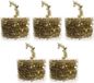 Merkloos Decoris Kerstslinger - 5x - Sterren - Goud - Lametta - 700 cm