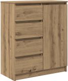 vidaXL Dressoir met laden, ambachtelijk eiken, 71 x 35 x 84 cm, technisch hout