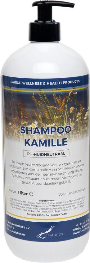 Claudius Cosmetics B.V. Bol Shampoo Kamille - 1 Liter - met gratis pomp - Haarverzorging