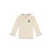 Babyface rechtvallende longsleeve met ruches en print - crème