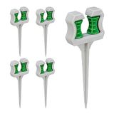 Relaxdays Tuinslanggeleider, Set van 5, Slanggeleiders met Grondpen, Tuinslangaccessoire, ca. 26x10x3,5 cm, Grijs-Groen