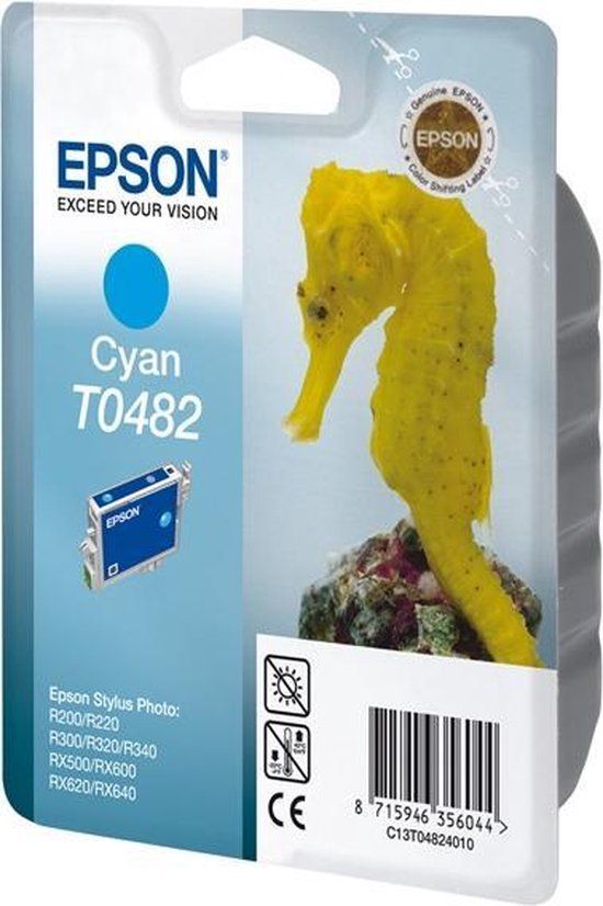 Epson Seahorse inktpatroon Cyan T0482 single pack / cyaan