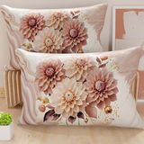 PETTI Artigiani Italiani - Paar kussenslopen 50 x 70 cm van microvezel, decoratief kussen voor slaapkamer, bank, woonkamer, set van 2 kussenslopen, bloemenpatroon poeder, 100% Made in Italy