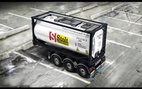 Italeri Modelbouwpakket Vrachtwagens - 3929 Technokar Trailer with 20 FT Tankcontainer Plastic - 1:24