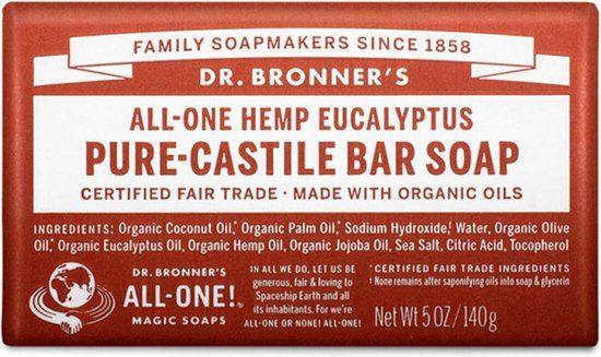 Dr. Bronner's Eucalyptus Zeepblok 140g