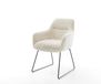 Pejo-Flex Fauteuil à cadre coulissant velours noir peluche crème-blanc noyau à ressorts ensachés