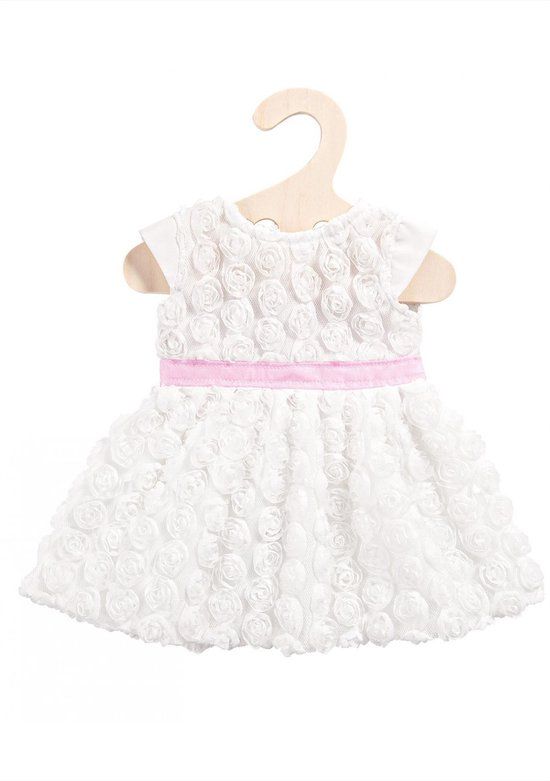 Heless Poppenkleding Jurk met Roosjes - 35-45 cm - Wit