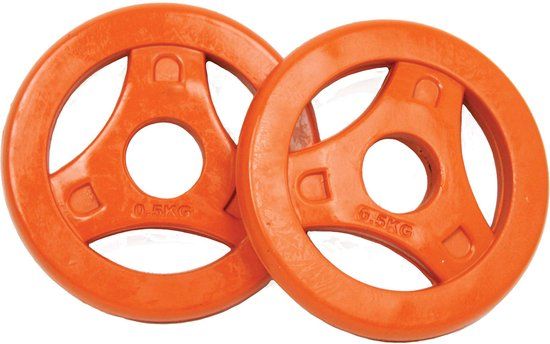 Tunturi Aerobic Halterschijven - 2 x 0.5 kg - Oranje - 30mm