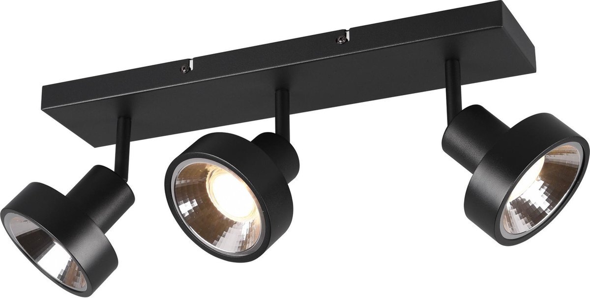 Trio Spot, Leon 3xGU10, max.35,0 W SMD Armatuur: Metaal, mat zwart L:44,0cm, L:16,0cm, H:19,3cm Zonder lichtbron