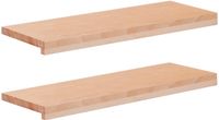 vidaXL Trapmatten 2 st Naturel 80 x 30 x 2 cm Massief beukenhout