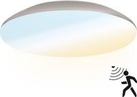 HOFTRONIC LED Plafondlamp met bewegingssensor - Plafonnière - Chroom - 25 Watt - IP65 waterdicht - Kleur instelbaar (2700K, 4000K & 5000K) - 2600 Lumen - IK10 Stootveilig - Ø38 cm - Geschikt voor badkamer - Voor binnen en buiten - 3 jaar garantie