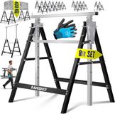 MASKO® Telescopische schraag - Belastbaar tot 200 kg - Verstelbaar 80-130 cm - 8-delig - Zilver/zwart