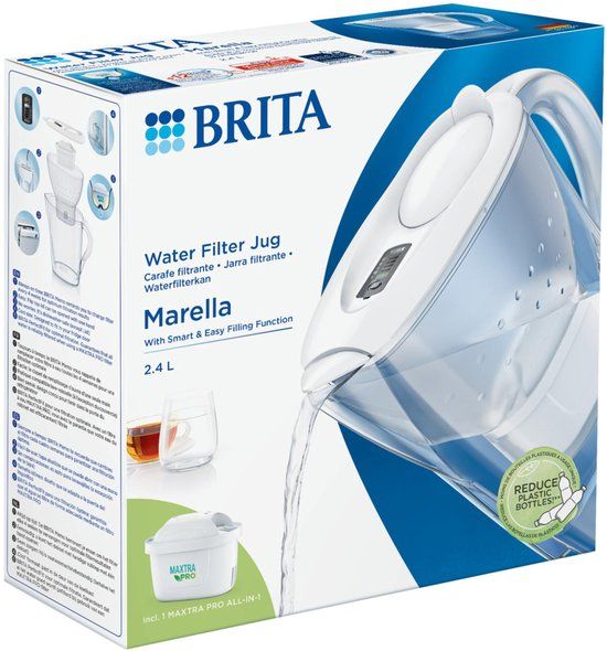 Brita Marella Waterfilterkan Wit 2.4L - met 1 MAXTRA PRO AIO Filter