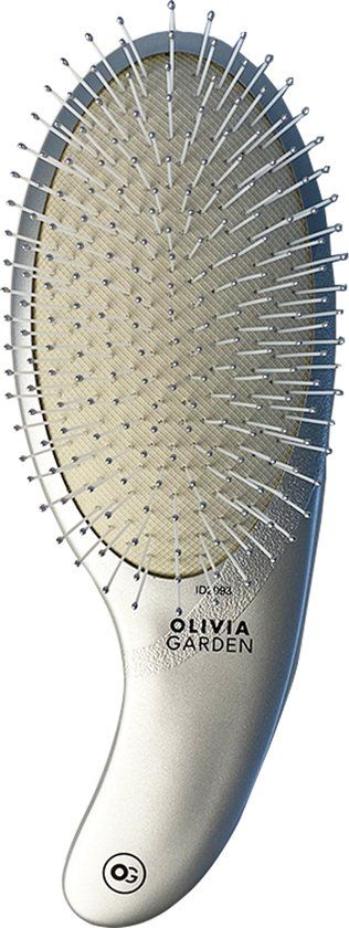Olivia Garden Expert CURVE Anti-klit borstel Zilver