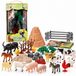 Benza ferme animaux set – 40 pièces – figurines d'animaux avec tapis de jeu et accessoires – en tube avec poignée