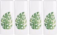 Merkloos 4x Witte radiator waterverdampers/luchtbevochtigers monstera blad 21 cm