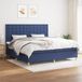 Maison Exclusive - Sommier à lattes de lit avec matelas bleu 200x200 cm tissu