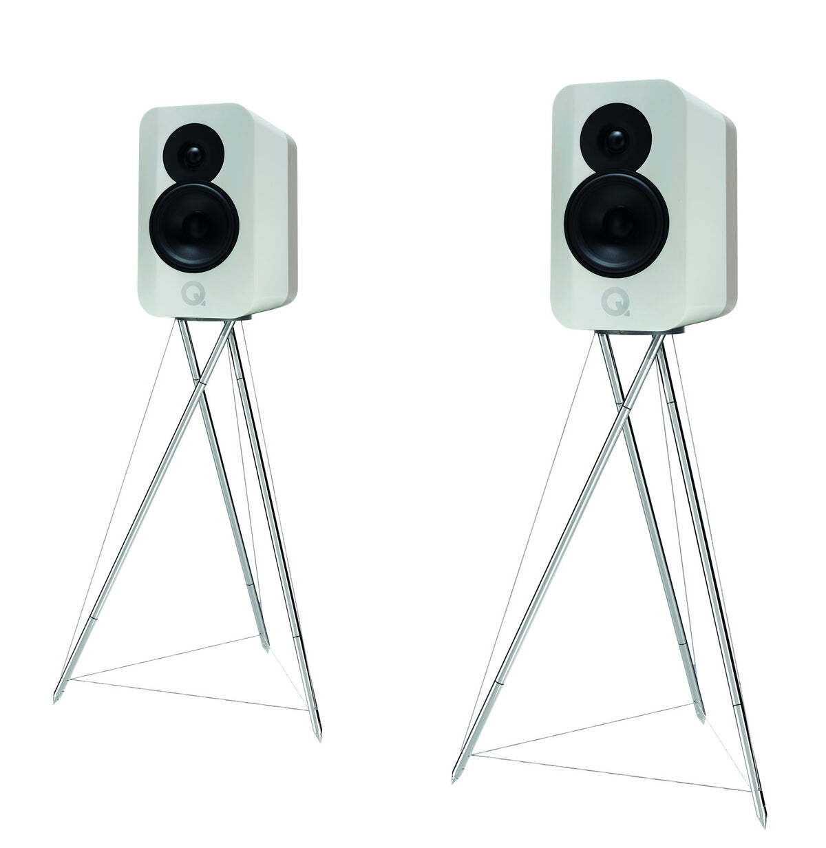 Q Acoustics Concept 300 boekenplankspeaker / wit, Eiken