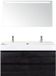 BES LED Maxx XL Badmeubelset 120 cm - Black Oak - Wastafel Kube Enkel 2 Kraangaten met Sence Spiegel