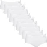 sloggi Midislip Pure Comfort Midi Vrouwen Wit Effen Katoen/Elastaan 9 Stuks