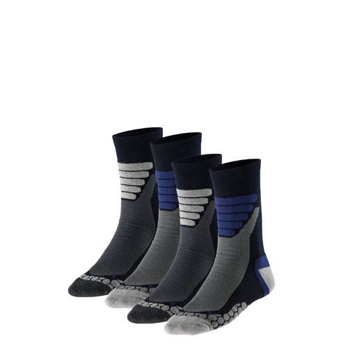 Xtreme Wandelsokken - Zwart/Blauw - Set van 4
