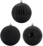 vidaXL Kerstbal - Set - XXL - 3 stuks - Zwart - Ø 25 cm - Kunststof