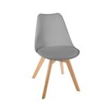 Avilia Ergonomische keukenstoel, tafelstoel met kussen, ideaal voor woon- en eetkamer, modern en comfortabel design, 52,5 x 48 x 82 cm, van beukenhout, grijs