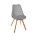 Avilia Ergonomische keukenstoel, tafelstoel met kussen, ideaal voor woon- en eetkamer, modern en comfortabel design, 52,5 x 48 x 82 cm, van beukenhout, grijs