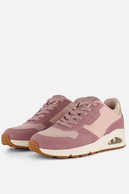 Skechers Uno Sneakers Roze Suède Dames Maat 36