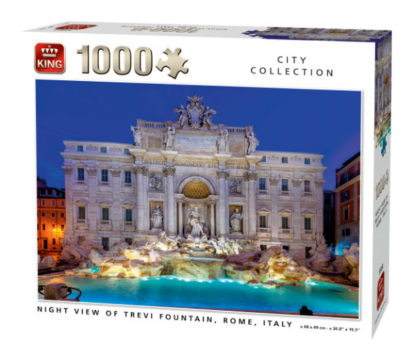 King International Night View of Trevi Fountain, Rome Puzzel (1000 stukjes
